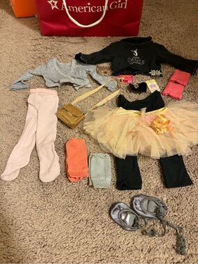 American Girl Isabel Dance 3 outfits, accessories bundled